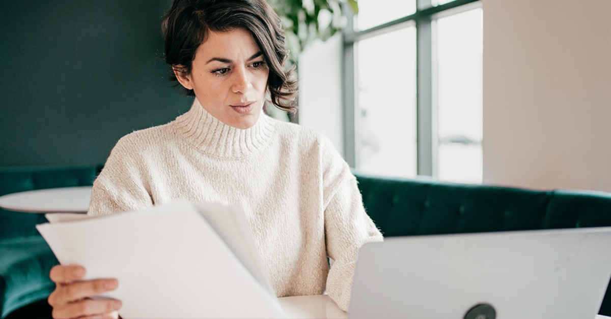 woman working on a laptop